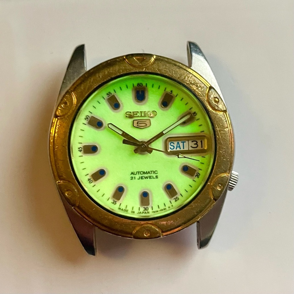 Seiko 5 Vintage 1997 Automatic Full Lume Dial 7S26-6030 - Needs Regulation - Picture 14 of 14